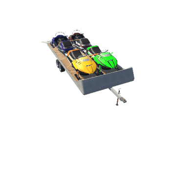 modern snowmobiles and trailer_Prefab